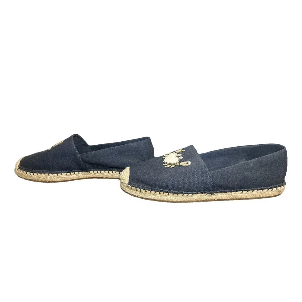 Kate Spade Beach Date‎ Espadrilles Crab Slip On Shoes Navy Women's 7.5